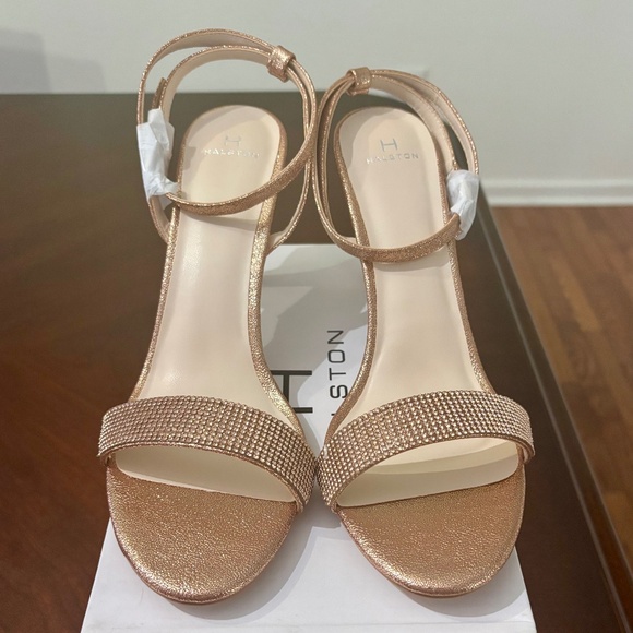 NIB – H by Halston Ankle Strap Heels – Size 11 – Rose Gold - Picture 3 of 7